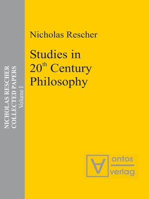 cover image of Studies in 20th Century Philosophy